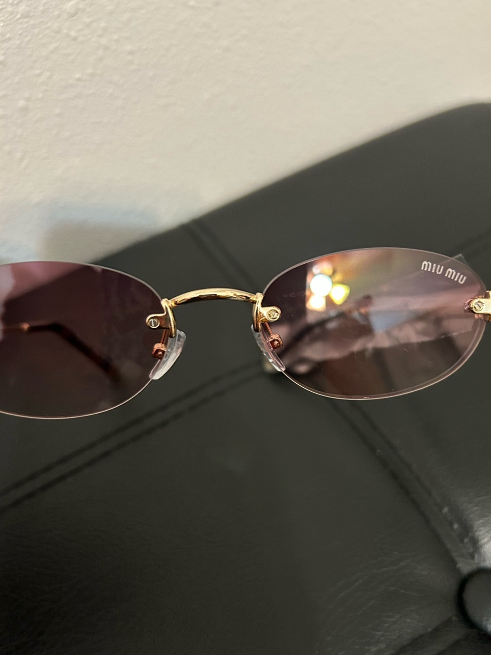 NWOT Miu Miu Rimless Pink Lenses sunglasses - Picture 5 of 6